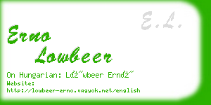 erno lowbeer business card